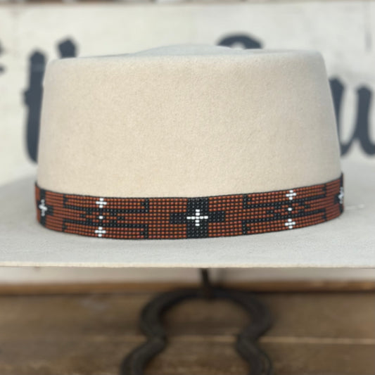 Hatband B2-E | 11 Row Stretch T-Bird Rust/Black/White
