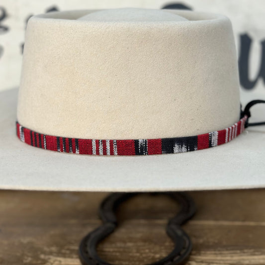 Hatband HB30-08 1/2" Tapestry Red/ Black/Silver FINAL SALE NOT RETURNABLE