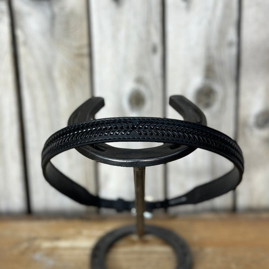Hat Band | Black Leather w/ Fancy Lacing
