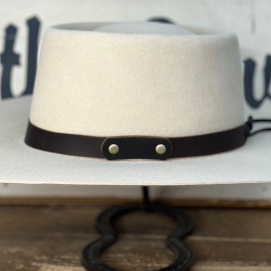 Hatband | Brown Leather w/ Brass Rivets