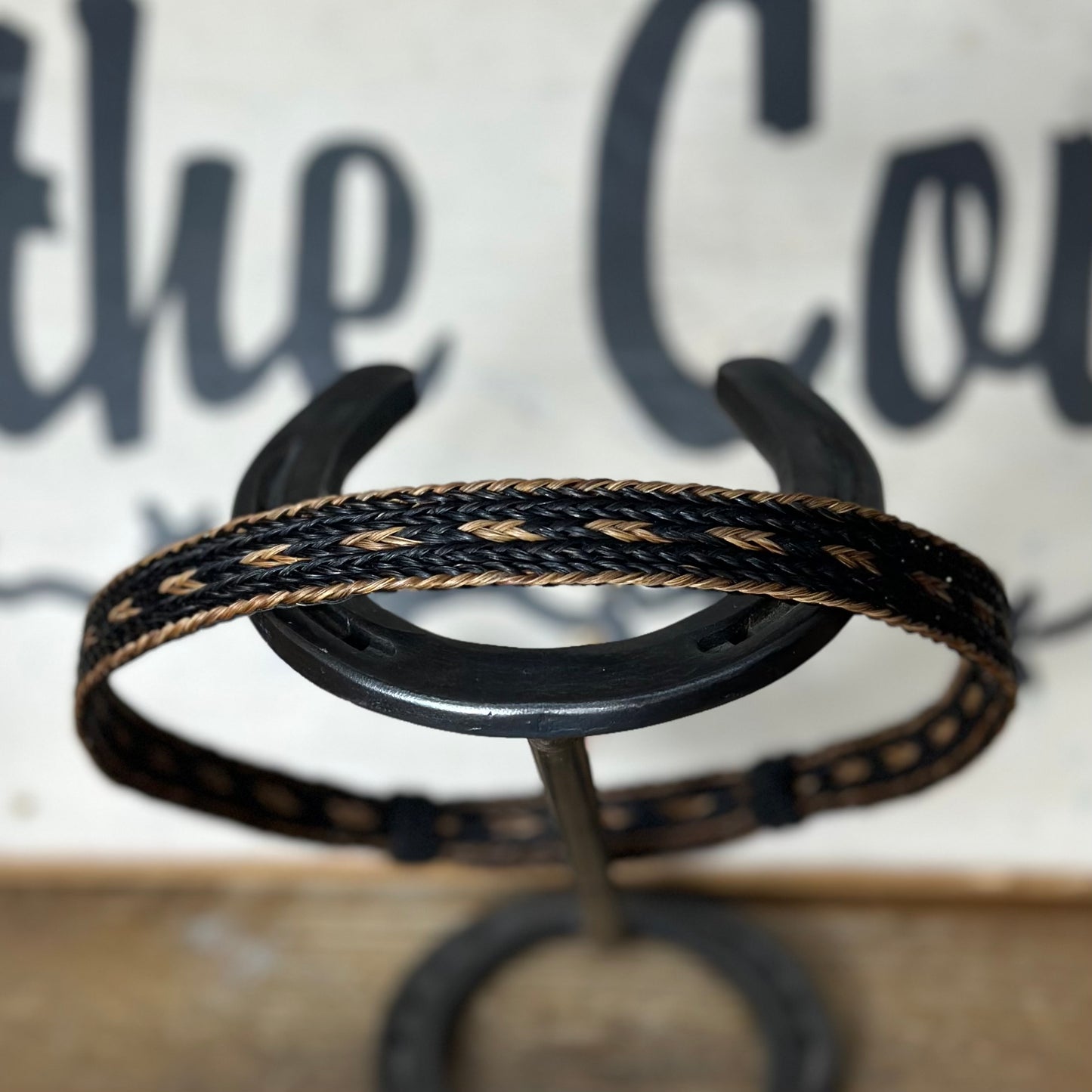 Hat Band | Horsehair 5 Strand w/ Black Knots Black/Sorrell