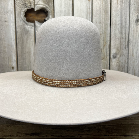 Hat Band | Horsehair 5 Strand w/ Buckle and Concho Tan/ Khaki