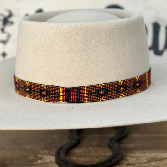 Hatband B2-M | 11 Row Stretch T-Bird Rust/Red/Black