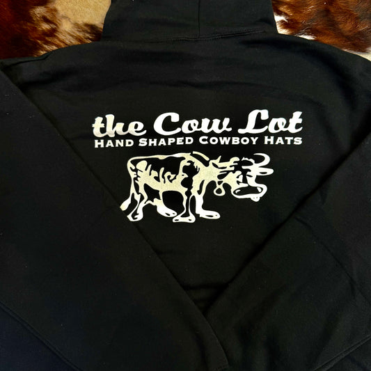 The Cow Lot Hoodie | Black w/ Black Hood