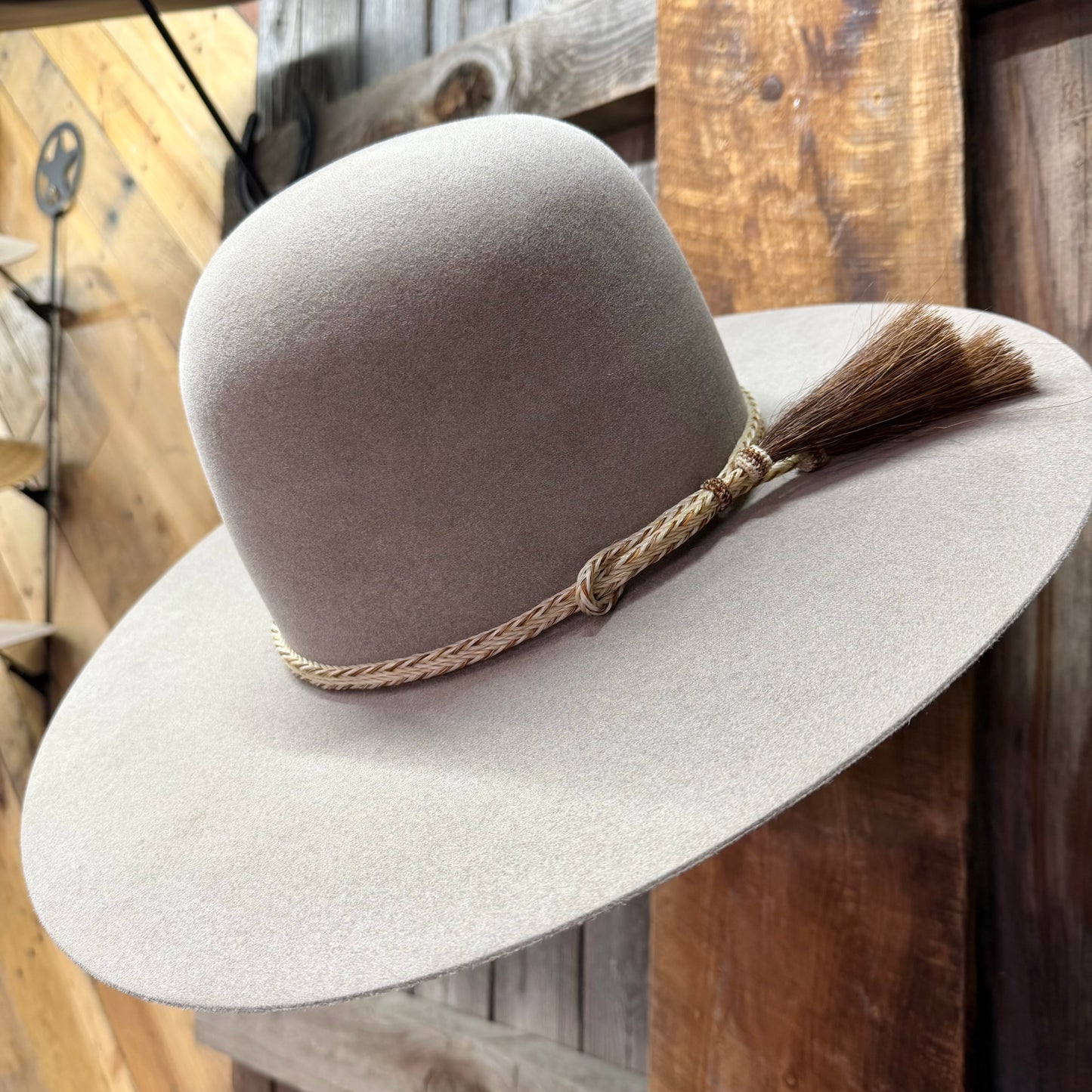 Hat Band | Horsehair 2 Strand w/ Double Sided Tassel Black and White