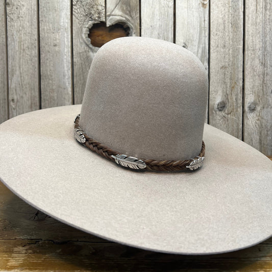 Horsehair Hat Band |Silver Wing Feather