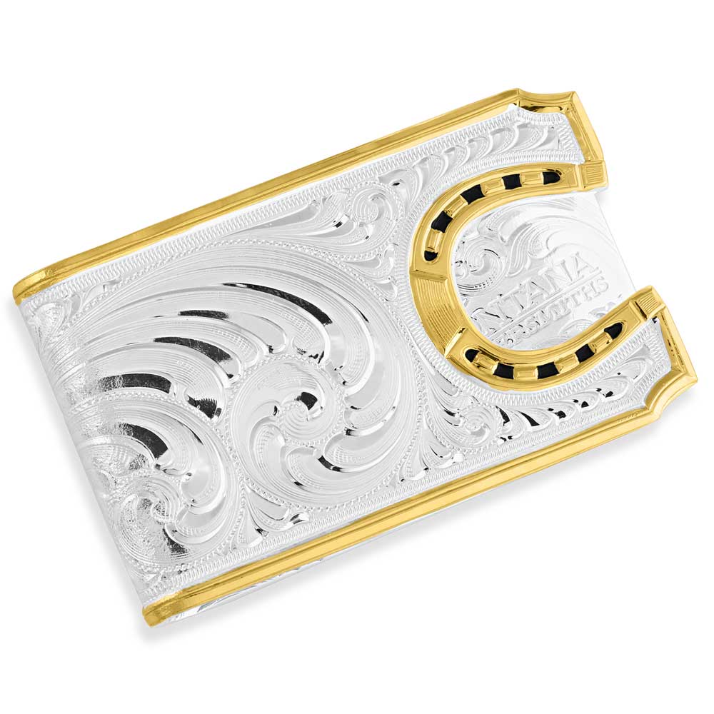 Montana Silversmith | Two-Tone Carved Horseshoe Money Clip