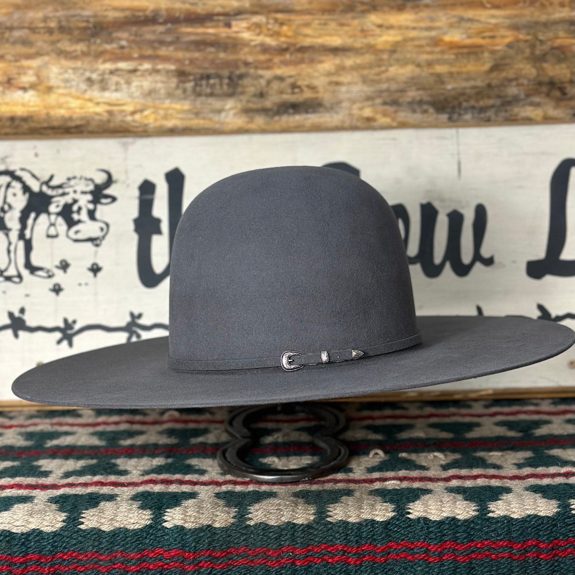 Straight brim cowboy 2024 hat