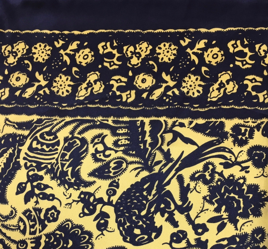 Wild Rag Satin Royal| Navy & Gold