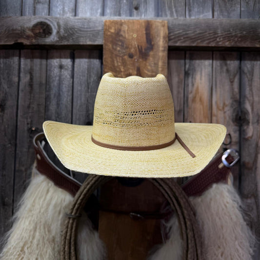 toasted colored straw facing forward with Extra wide brim with