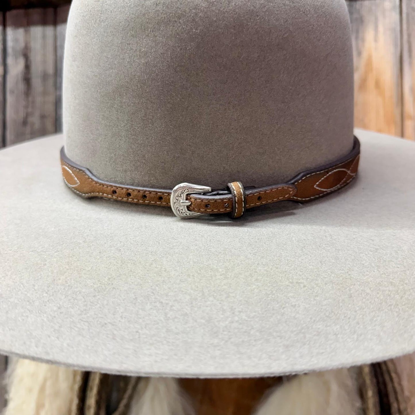 Hat Band | Tan Roughout Boot Stich