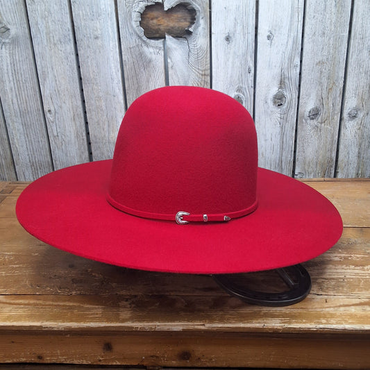 Red hat on a wooden surface