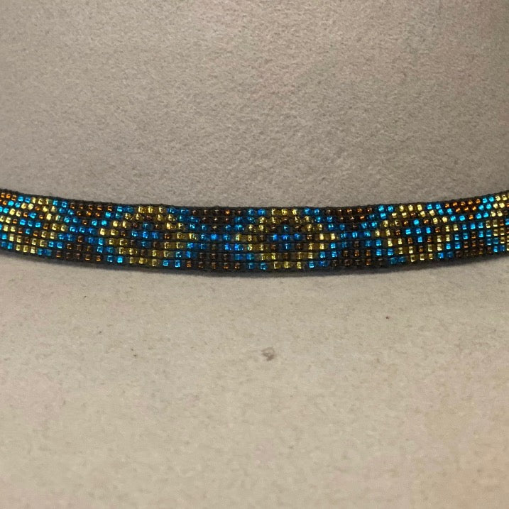 Cinta para el sombrero B1-M | Combo de bronce elástico de 7 filas