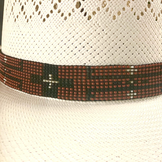 Hatband B2-E | 11 Row Stretch T-Bird Rust/Black/White