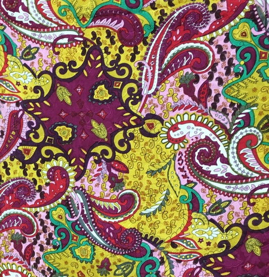 Wild Rag Paisley Lemon Berry 20"