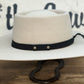 cinta para el sombrero | Cuero negro liso de 1 1/4"
