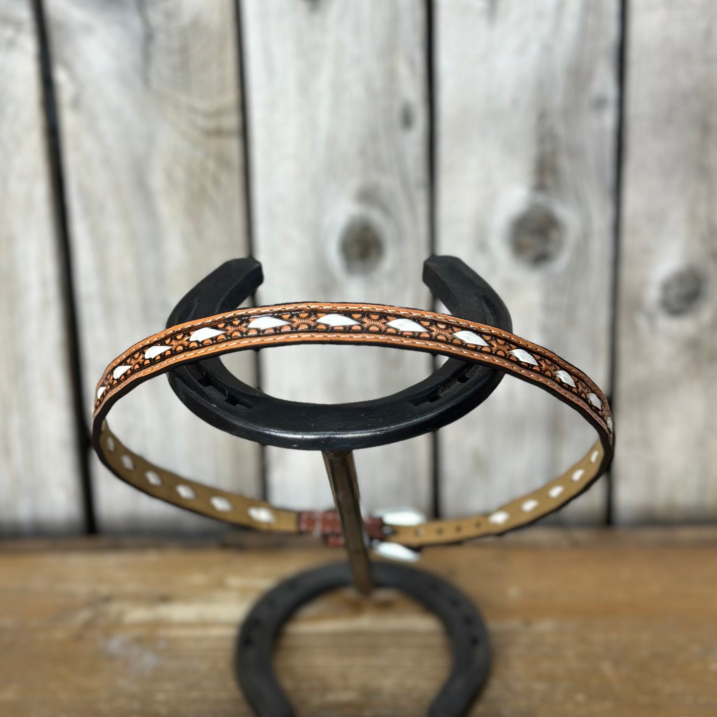 Hat Band | 1/2"  Leather w/ Ivory Lacing