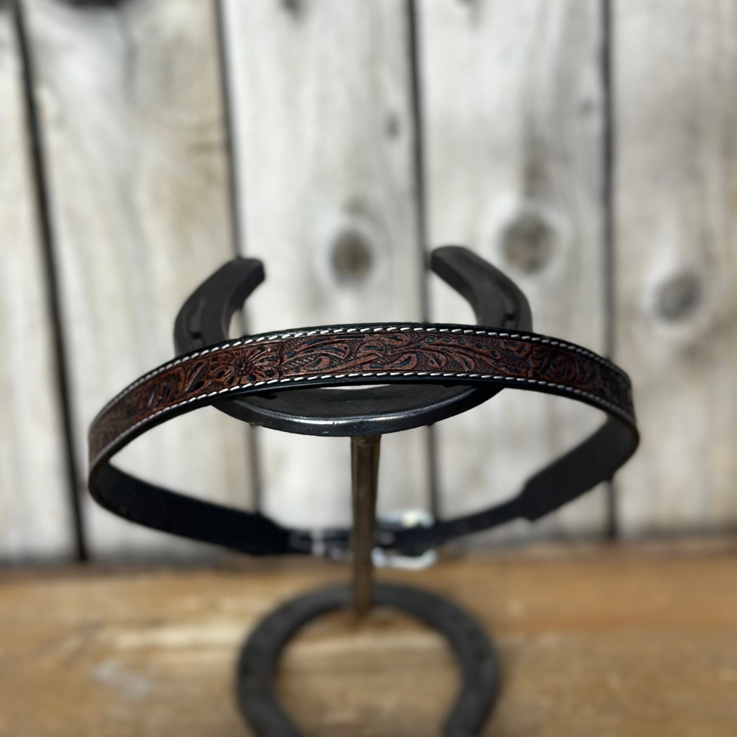 Hat Band | Brown and Black Floral Tooled Pattern