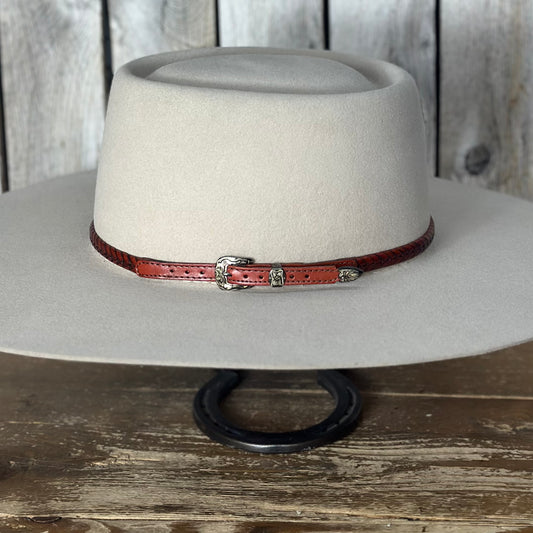 Hat Band | 3/8" Tan Smooth Laced