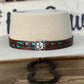 Hatband LC-80F | Leather Filagree Brown/Turquoise