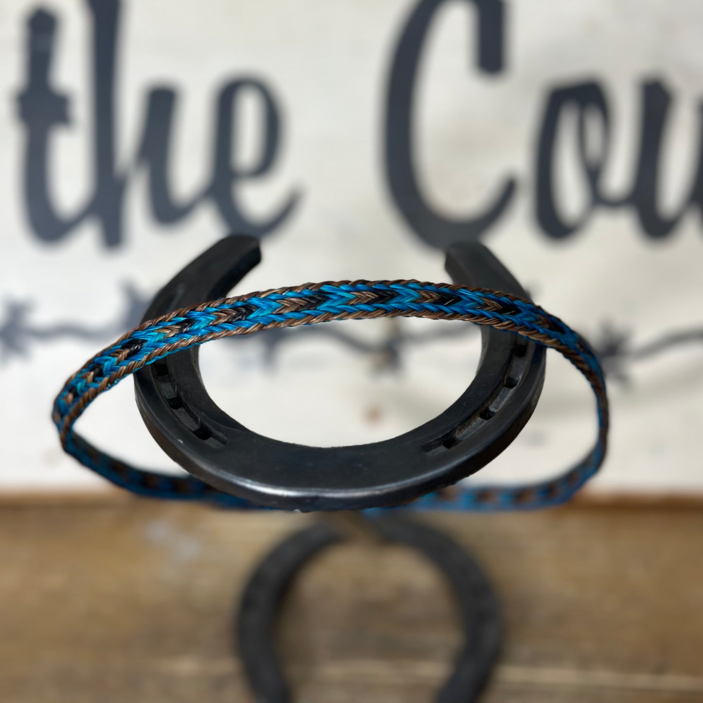 Hat Band | Horsehair 3 Strand w/ Buckle Brown/Turquoise