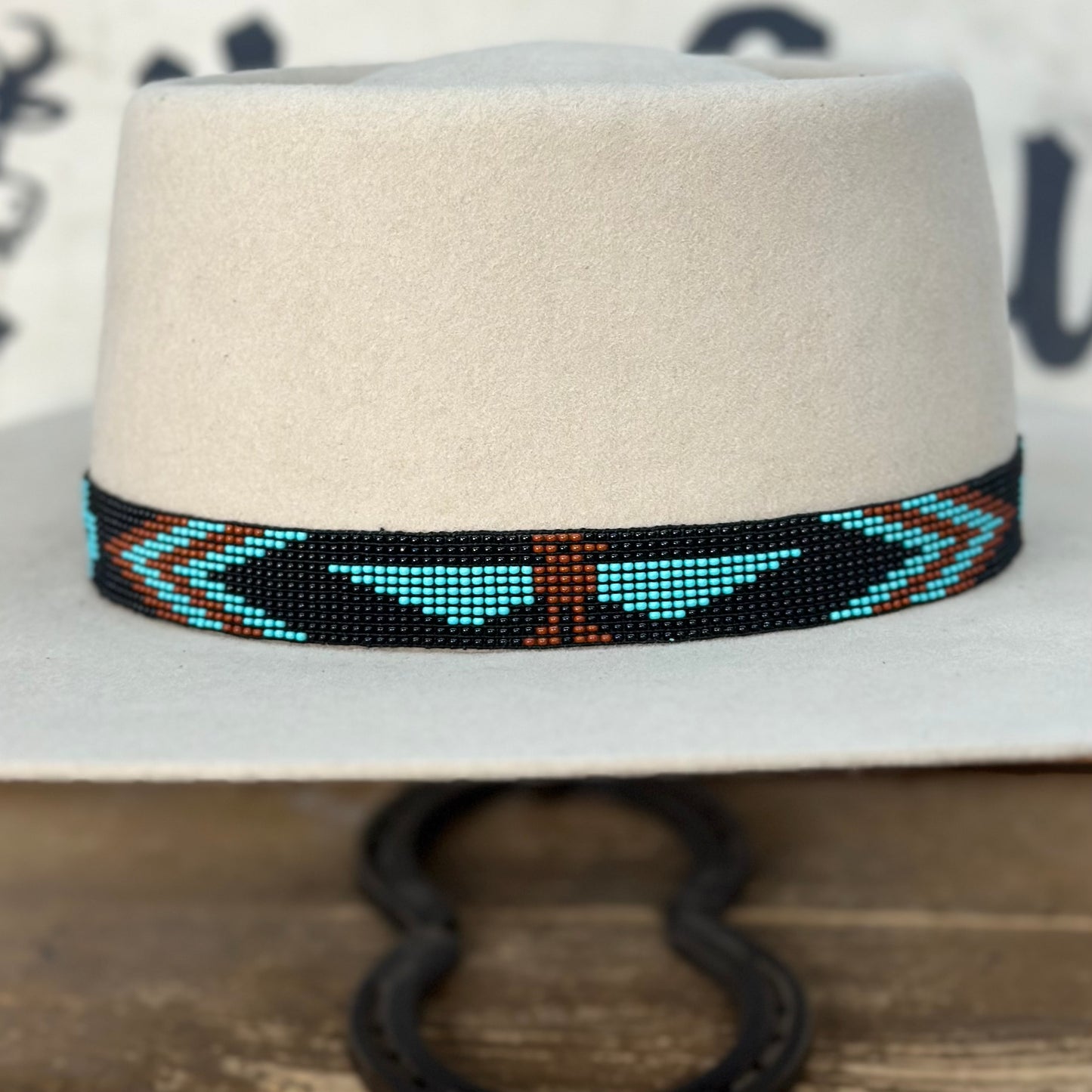 Hatband B2-G | 11 Row Stretch T-Bird Turquoise Combo