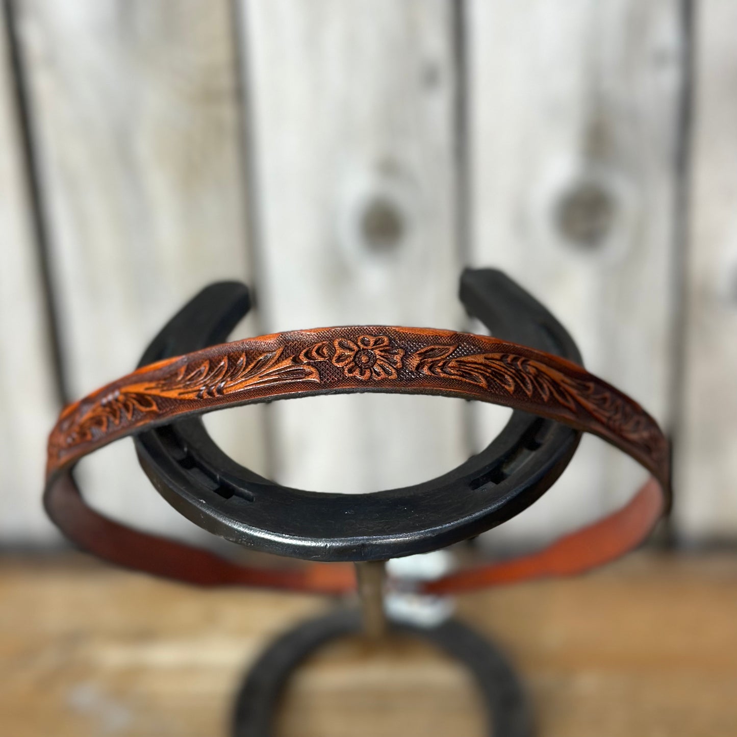 Hat Band | Brown Floral Hand Tooled