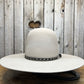 Hat Band | Horsehair 5 Strand w/ Buckle and Concho Ivory/Dark Brown