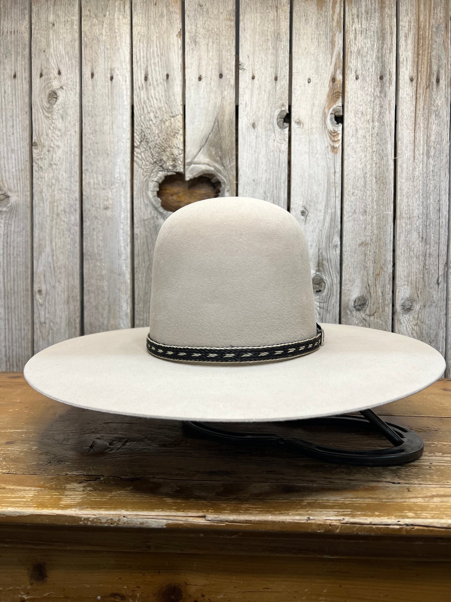 Hat Band | Horsehair 5 Strand w/ Buckle and Concho Dark Brown/Ivory