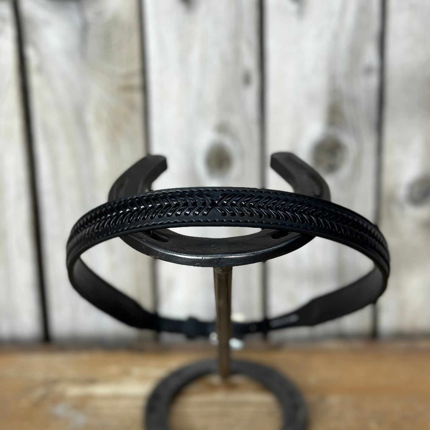 Hat Band | Black Leather w/ Fancy Lacing