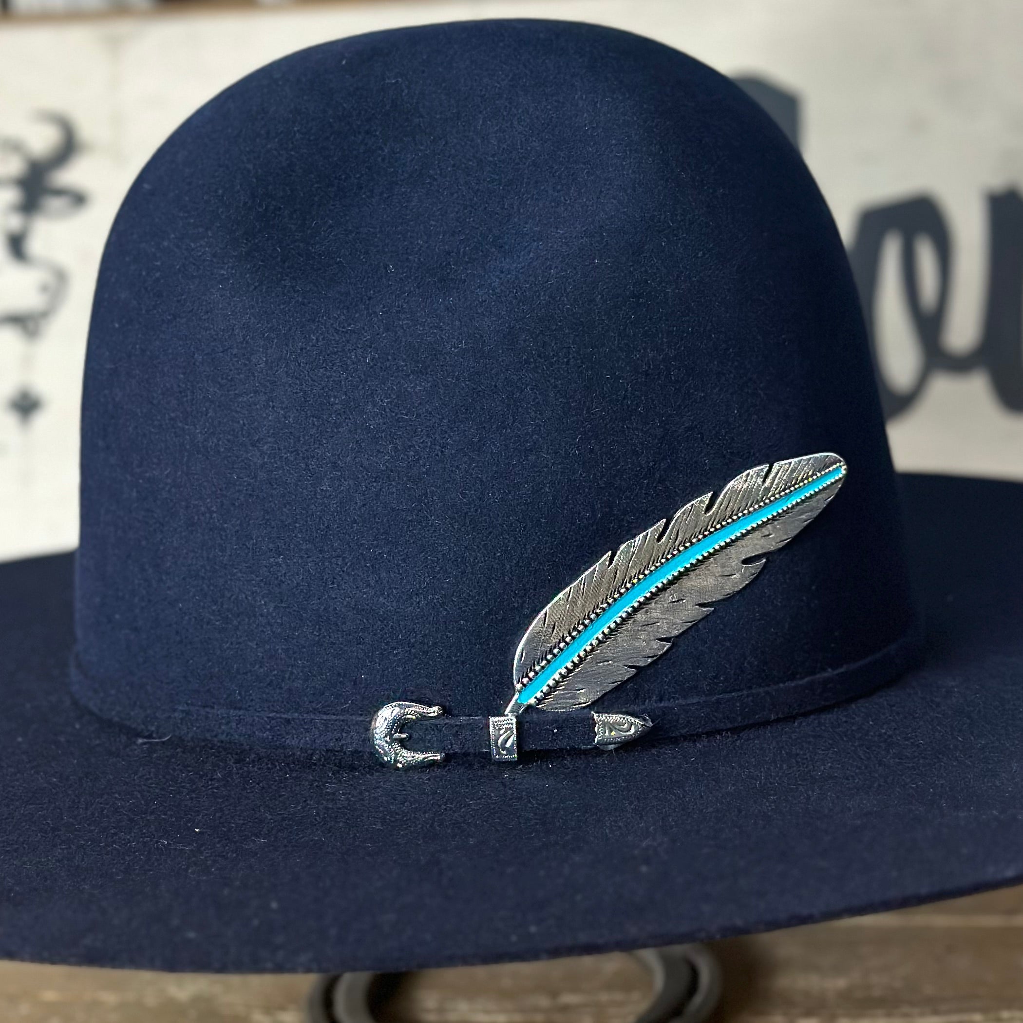 Turquoise online & silver hat pin