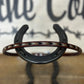 Hatband | Brown Leather w/Brown, Black and Ivory Horsehair Overlay Braid