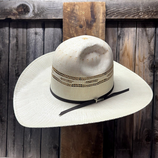 Twister Open Crown Tan Bangora 4 1/2" Brim