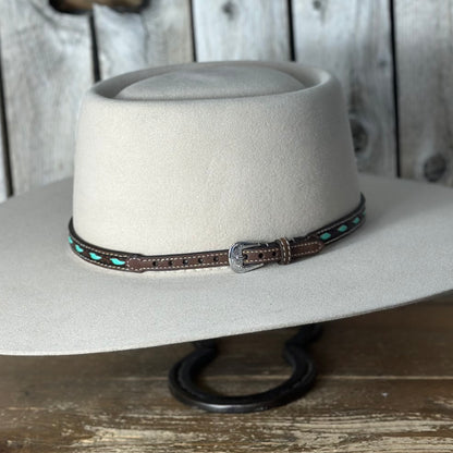 Hat Band | 1/2"  Leather w/ Ivory Lacing