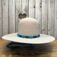 Hat Band | Black Bone w/ Turquoise Chip Accent