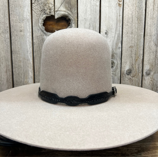 Hatband | 1/2" Black Leather Carved Barbed Wire FINAL SALE, NOT RETURNABLE