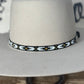 Hat Band | Beaded Black/White/Gold w/ Concho Buckle