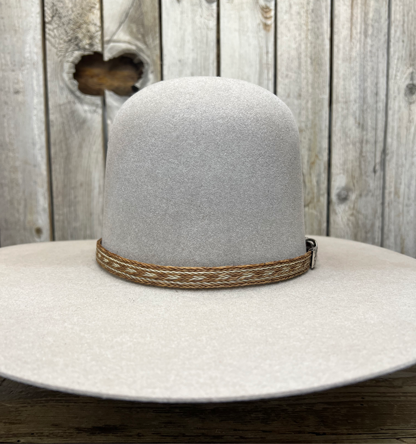 Hat Band | Horsehair 5 Strand w/ Buckle and Concho Tan/ Khaki