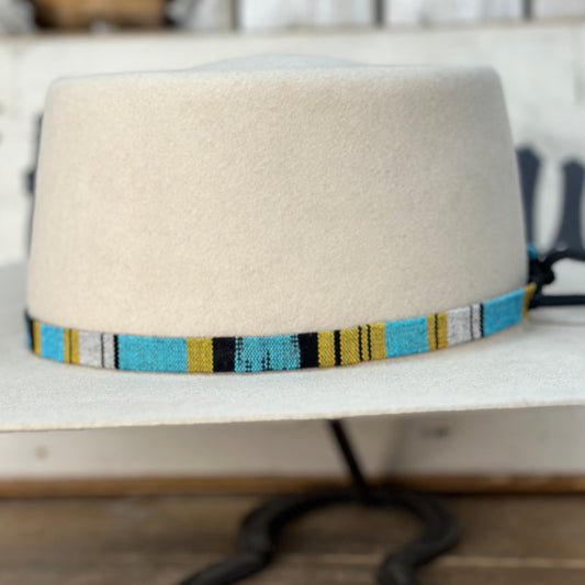 Hatband HB30-14 1/2" Tapestry Turquoise/Black/Yellow/Gray