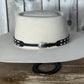 Hat Band | Black Leather w/ White Buck Stitching