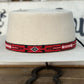 Cinta para el sombrero B3-2C | 13 hileras de cuentas rojas/blancas/negras con corbata