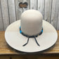 Hat Band | Black Bone w/ Turquoise Chip Accent