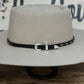 Hatband | Black Leather w/Ivory Horsehair Overlay Braid