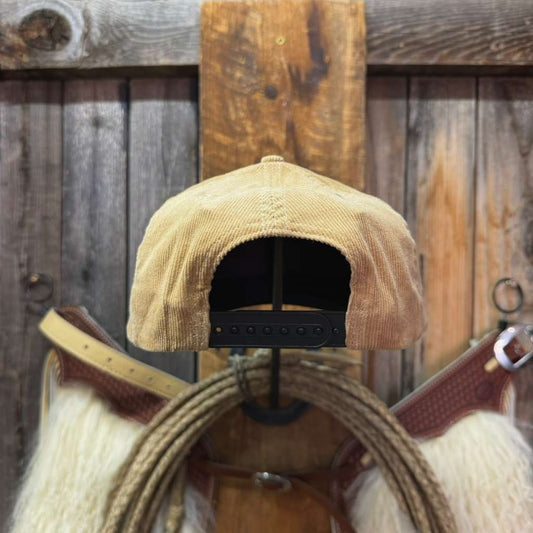 Corduroy Ball Cap | Black and Black Rope | Fits Up to 7 7/8