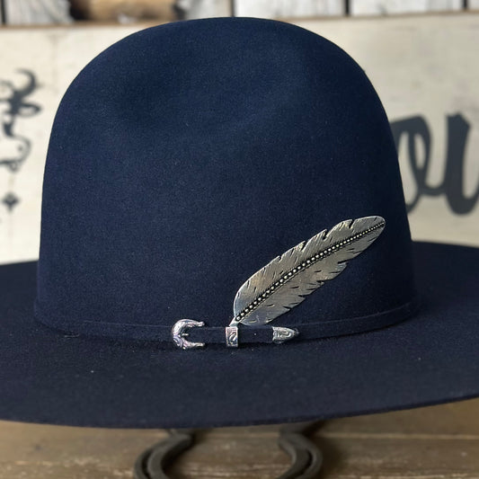 Hat Pin | Metal Feather Silver