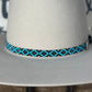 Hat Band | Beaded Turquoise/Black/Silver w/ Concho Buckle
