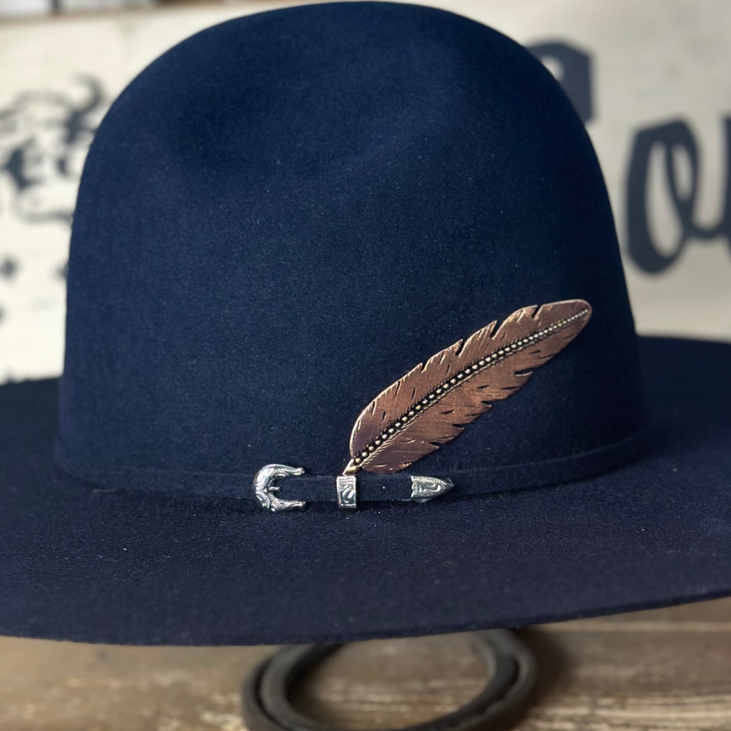 Hat Pin | Metal Feather Copper