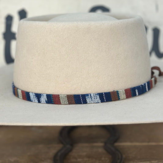 Hatband HB30-09 1/2" Tapestry Navy/Maroon/Rust/Turquoise/Tan