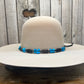 Hat Band | Black Bone w/ Turquoise Chip Accent