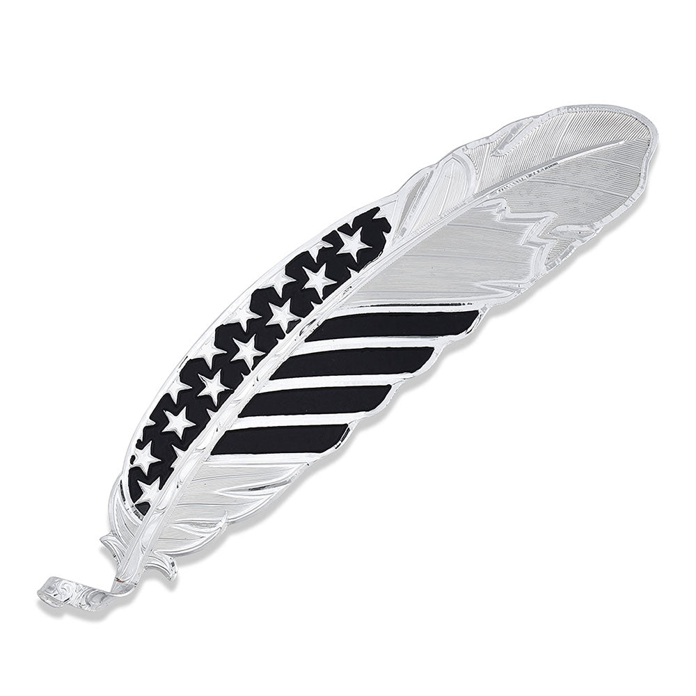 hat pin silver flag style 